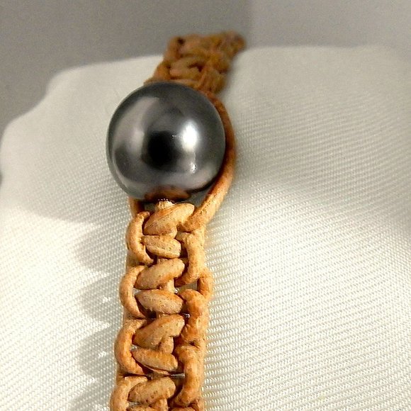 Tahitian BLACK South Sea pearl bracelet - Picture 5 of 8